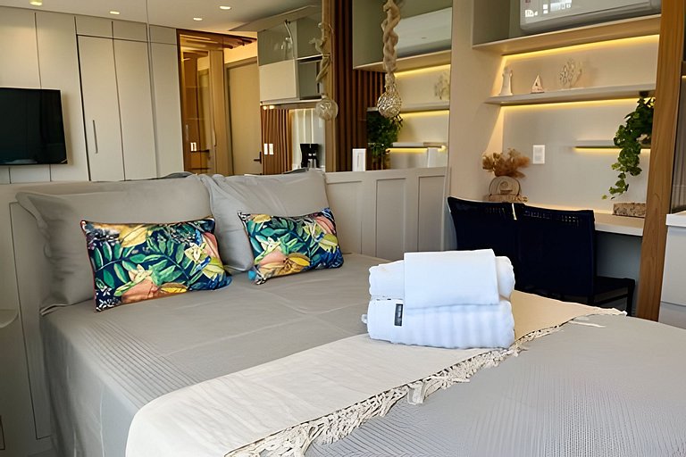 Flat pé na areia c/ vista mar 501 Breeze - MyFlats