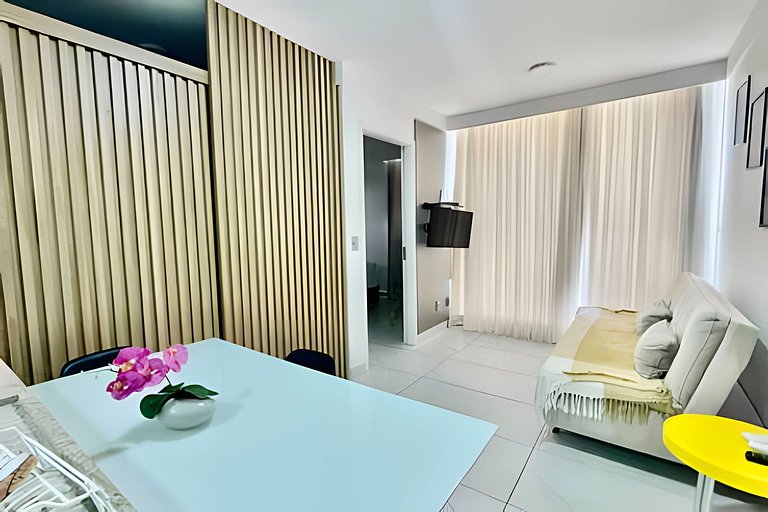 Flat pé na areia c/vista 406B Branco Haus -MyFlats