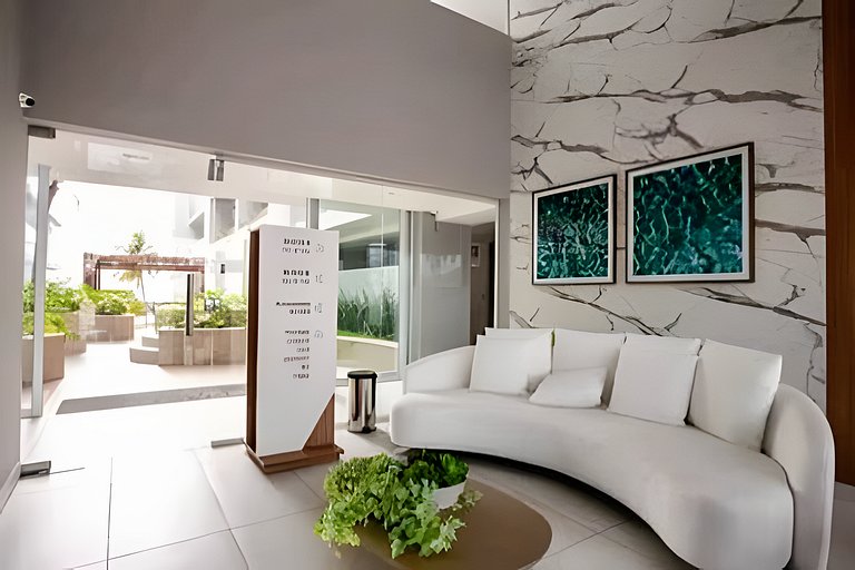 Flat pé na areia c/vista 406B Branco Haus -MyFlats