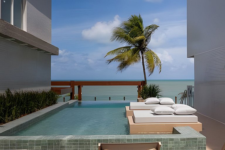 Flat pé na areia c/ vista mar Branco Haus - MyFlats