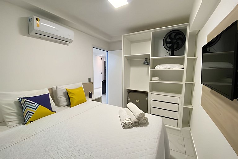 Flat pé na areia c/ vista mar 409 B Branco Haus