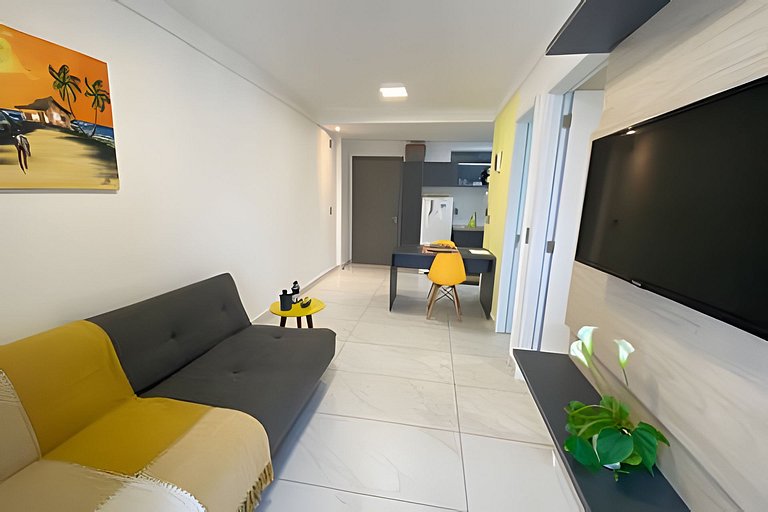 Flat pé na areia c/ vista mar Branco Haus - MyFlats