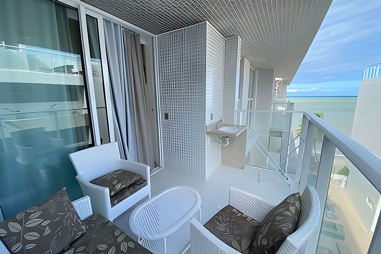 Flat pé na areia c/ vista mar 409 B Branco Haus