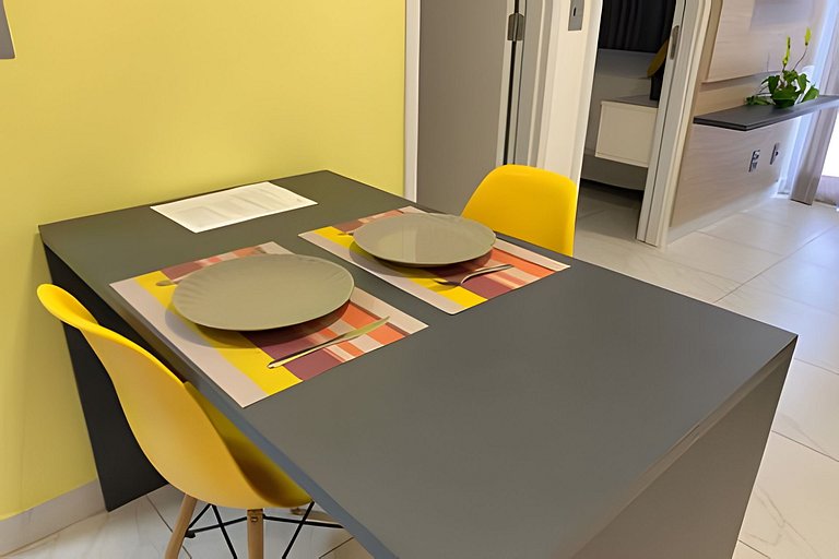 Flat pé na areia c/ vista mar Branco Haus - MyFlats