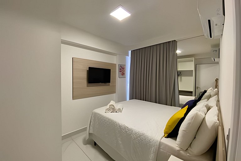 Flat pé na areia c/ vista mar 409 B Branco Haus