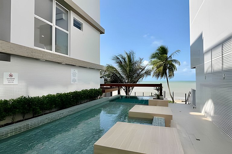 Flat pé na areia c/ vista mar 409 B Branco Haus