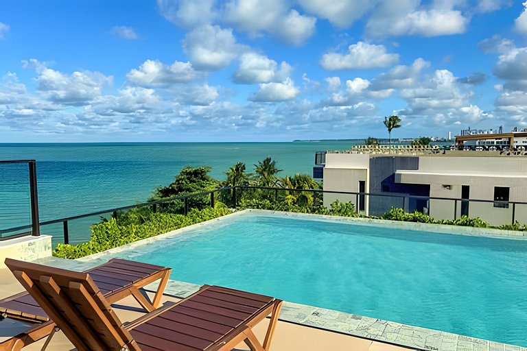 Flat pé na areia c/varanda Smart Bessa