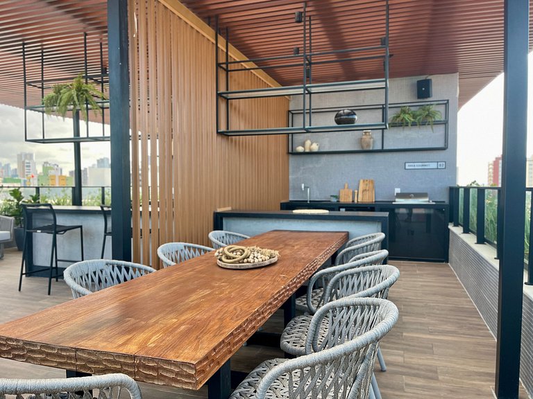 Flat pé na areia c/ vista mar 214 Breeze - MyFlats