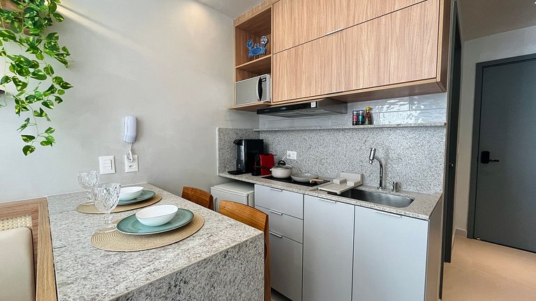 Flat pé na areia c/ vista mar 214 Breeze - MyFlats