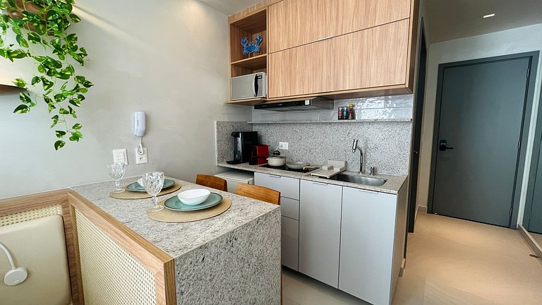 Flat pé na areia c/ vista mar 214 Breeze - MyFlats