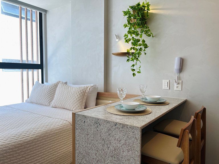 Flat pé na areia c/ vista mar 214 Breeze - MyFlats