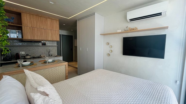 Flat pé na areia c/ vista mar 214 Breeze - MyFlats