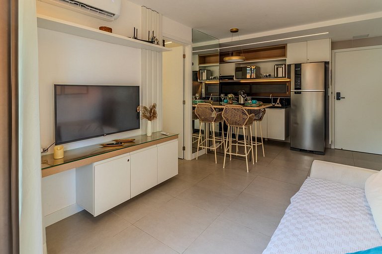 Flat pé na areia c/varanda 202 Smart Bessa