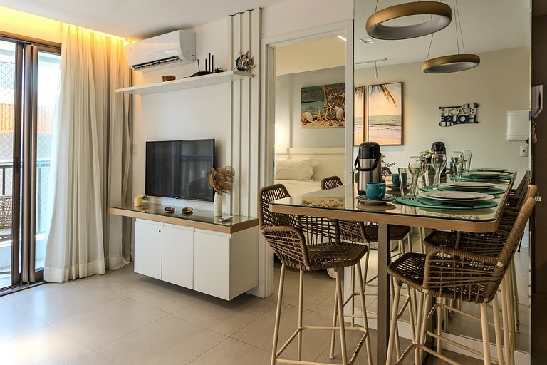 Flat pé na areia c/varanda 202 Smart Bessa