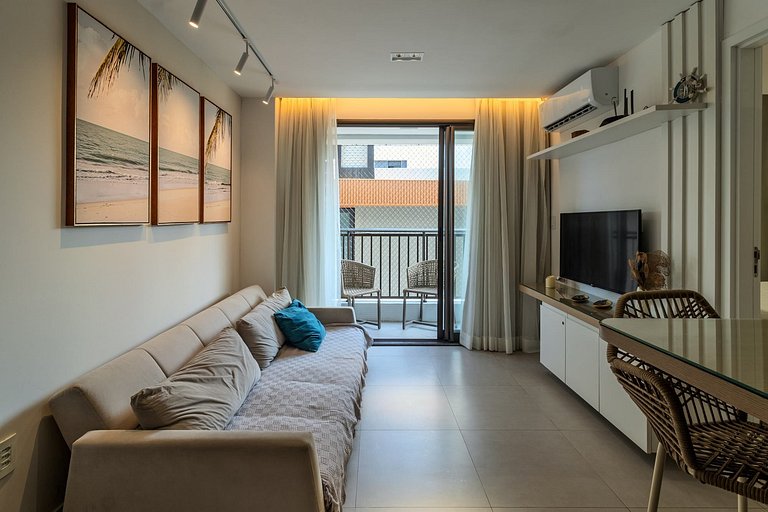 Flat pé na areia c/varanda 202 Smart Bessa