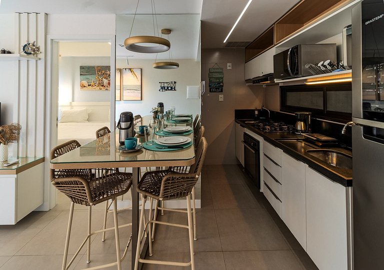 Flat pé na areia c/varanda 202 Smart Bessa