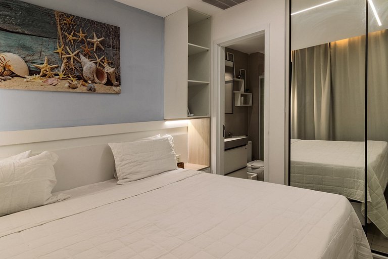 Flat pé na areia c/varanda 202 Smart Bessa