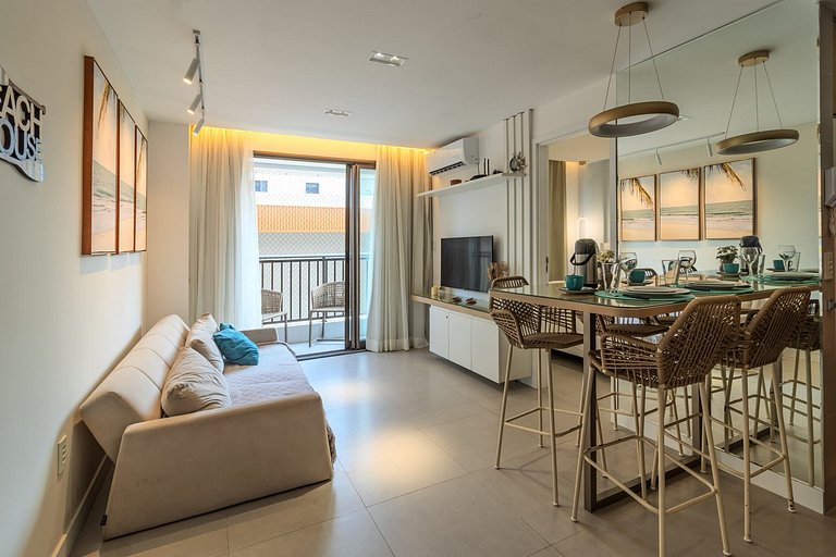 Flat pé na areia c/varanda 202 Smart Bessa