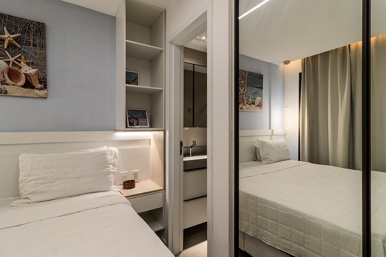 Flat pé na areia c/varanda 202 Smart Bessa