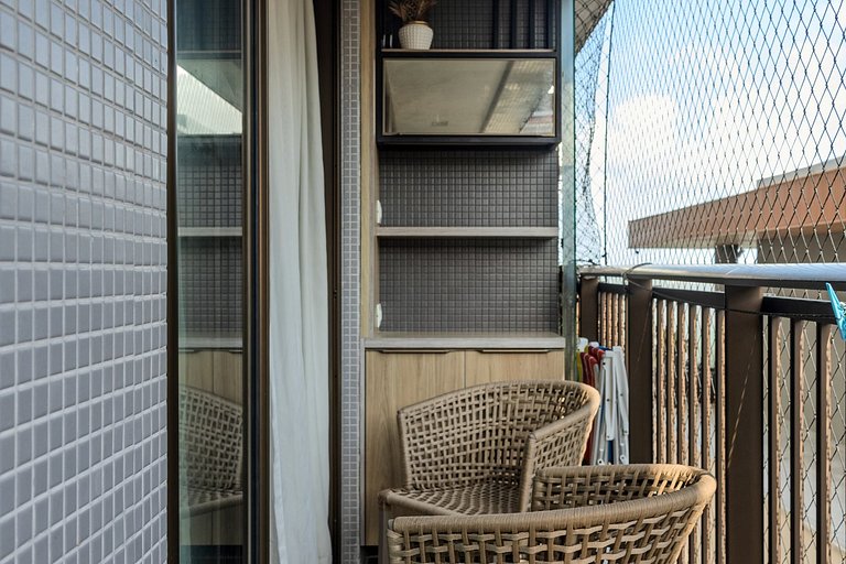 Flat pé na areia c/varanda 202 Smart Bessa