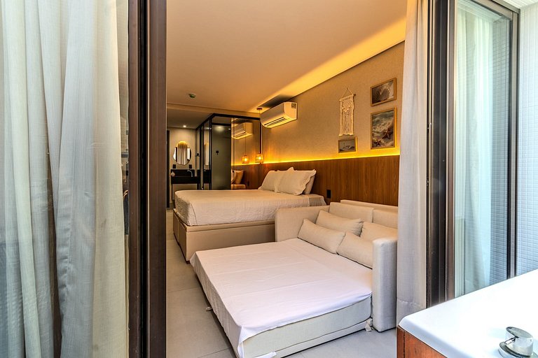 Flat pé na areia c/ jacuzzi privativa 015 Get Sense