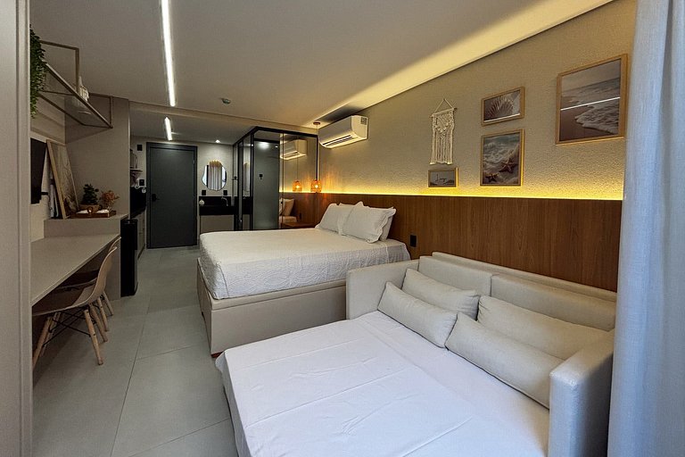 Flat pé na areia c/ área privativa 015 Get Sense