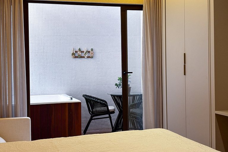 Flat pé na areia c/ área privativa 015 Get Sense