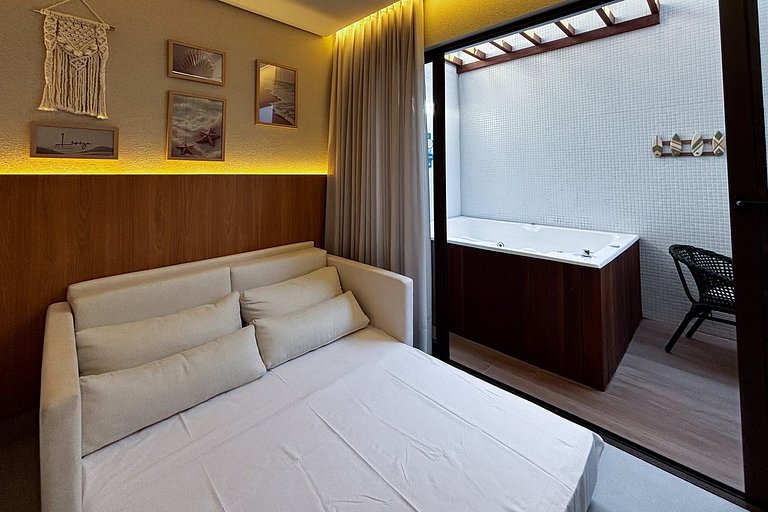 Flat pé na areia c/ área privativa 015 Get Sense