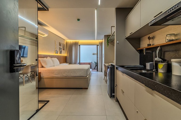 Flat pé na areia c/ área privativa 015 Get Sense