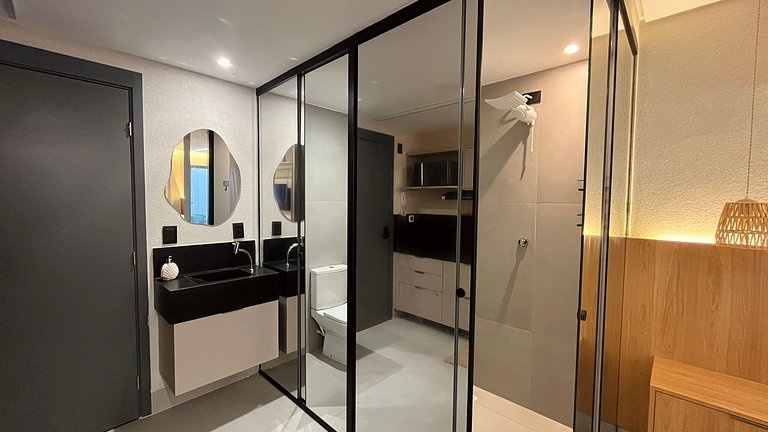 Flat pé na areia c/ jacuzzi privativa 015 Get Sense