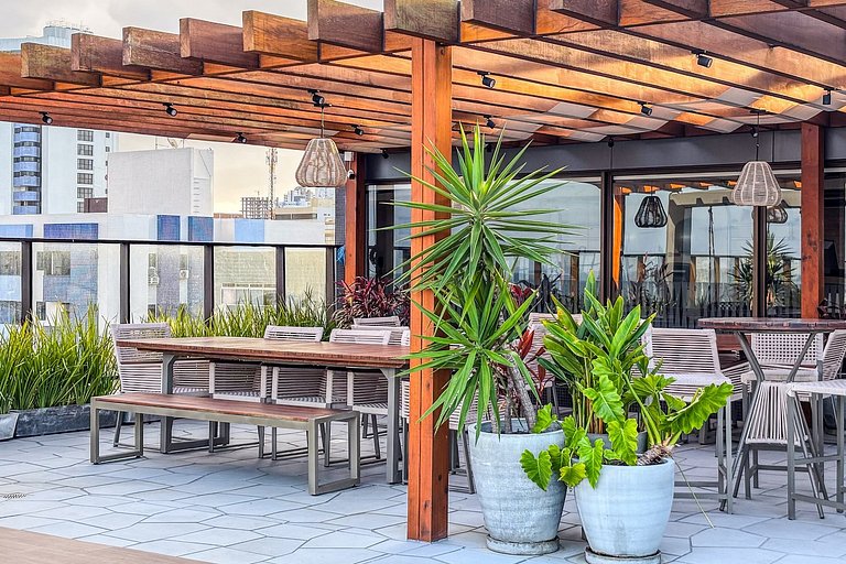 Flat pé na areia c/ área privativa 015 Get Sense