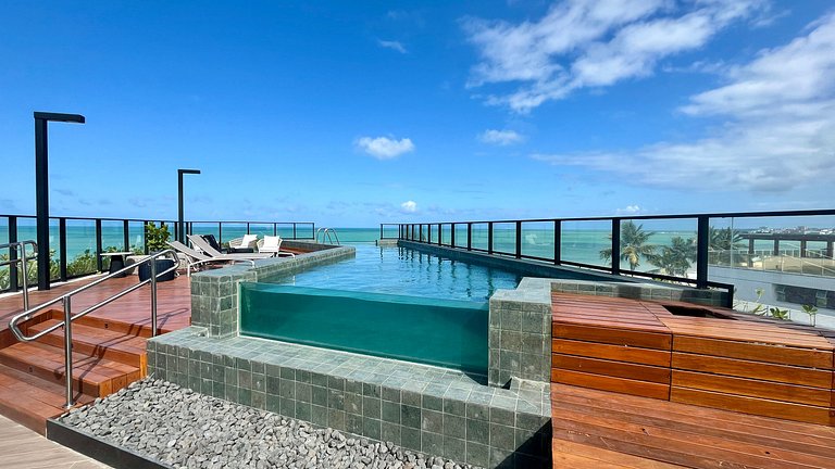 Flat pé na areia c/ vista lateral mar 310 Breeze