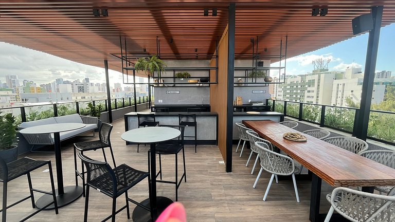 Flat pé na areia c/ vista lateral mar 310 Breeze