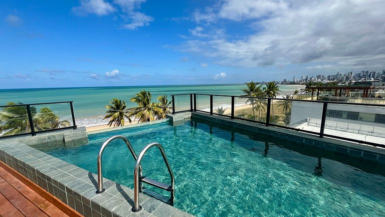 Flat pé na areia c/ vista lateral mar 408 Breeze