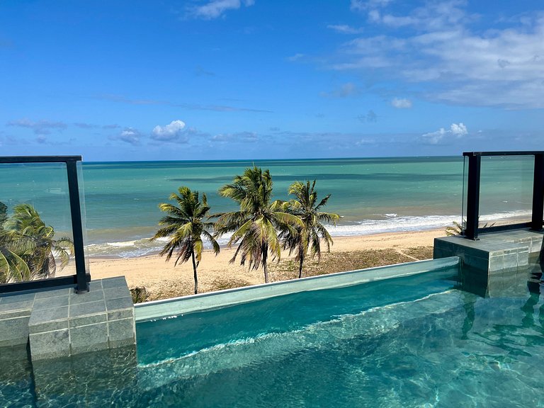 Flat c/ vista lateral mar pé na areia 503 Breeze