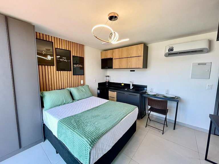 Flat c/ vista lateral mar pé na areia 503 Breeze