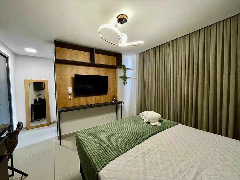 Flat c/ vista lateral mar pé na areia 503 Breeze