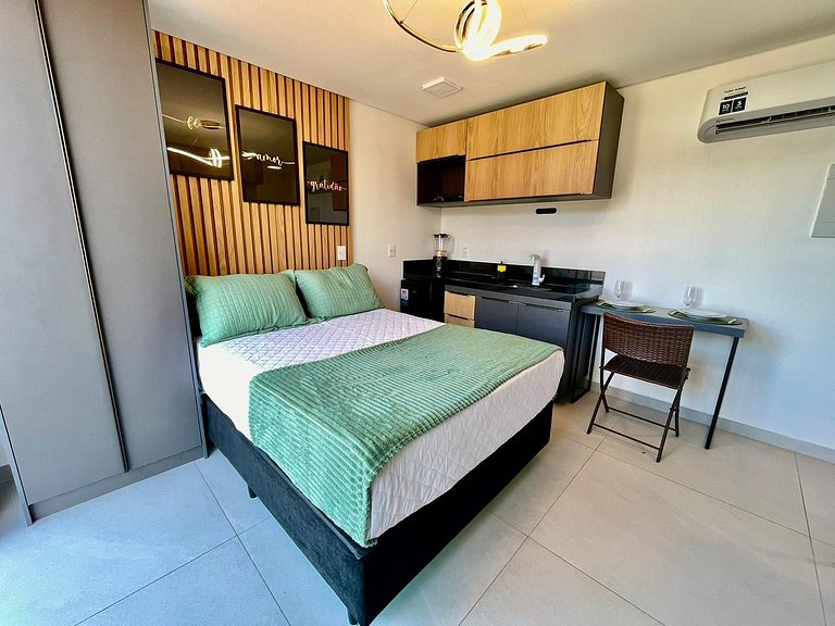 Flat c/ vista lateral mar pé na areia 503 Breeze