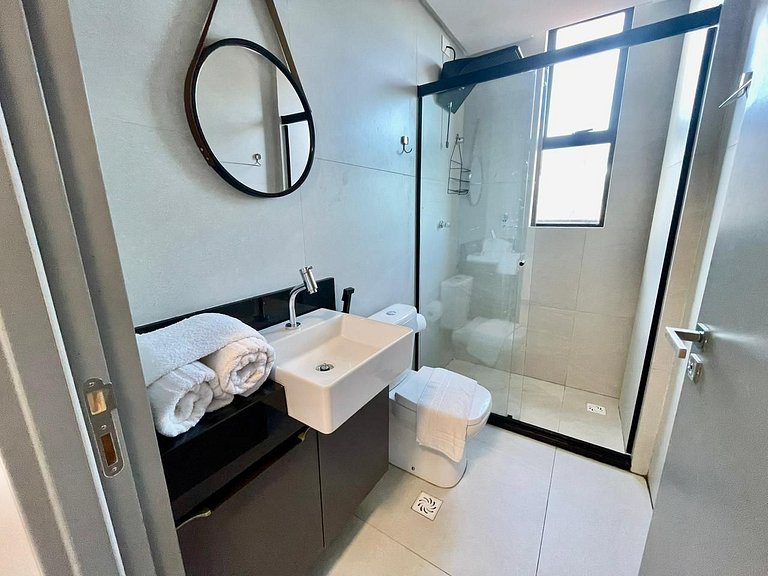 Flat c/ vista lateral mar pé na areia 503 Breeze