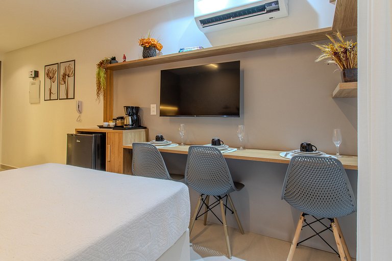 Flat pé na areia c/ vista lateral mar 408 Breeze