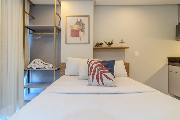 Flat pé na areia c/ vista lateral mar 408 Breeze