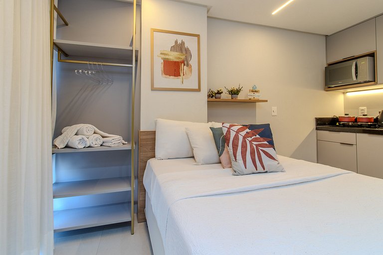 Flat pé na areia c/ vista lateral mar 408 Breeze