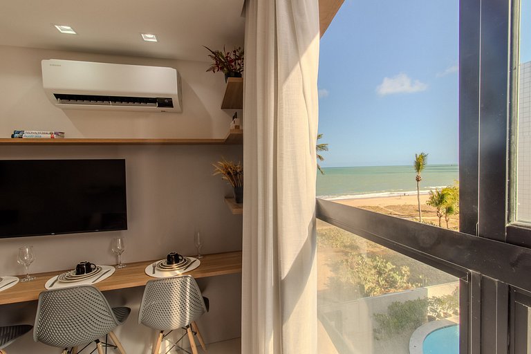 Flat pé na areia c/ vista lateral mar 408 Breeze