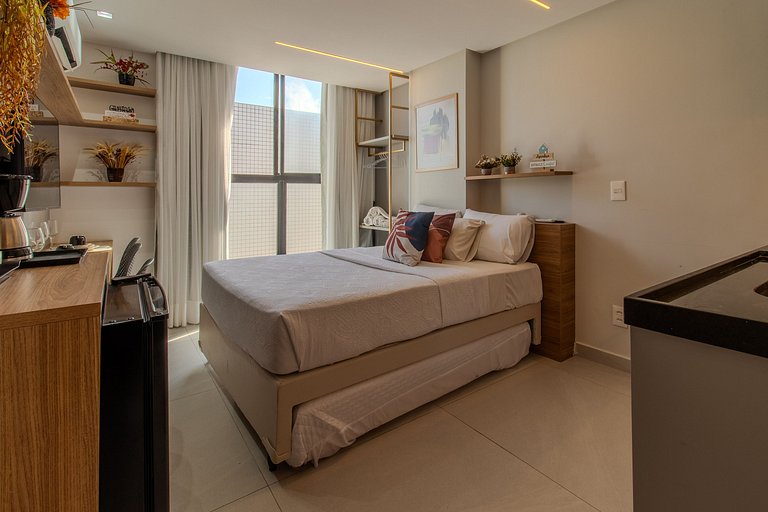 Flat pé na areia c/ vista lateral mar 408 Breeze