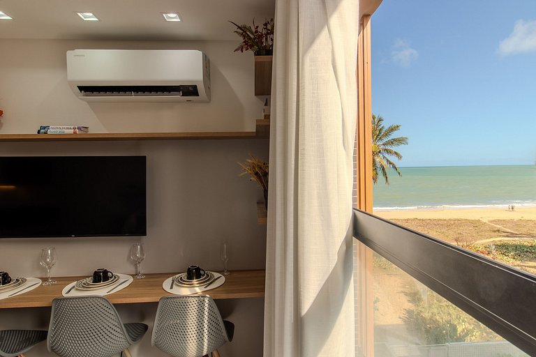 Flat pé na areia c/ vista lateral mar 408 Breeze