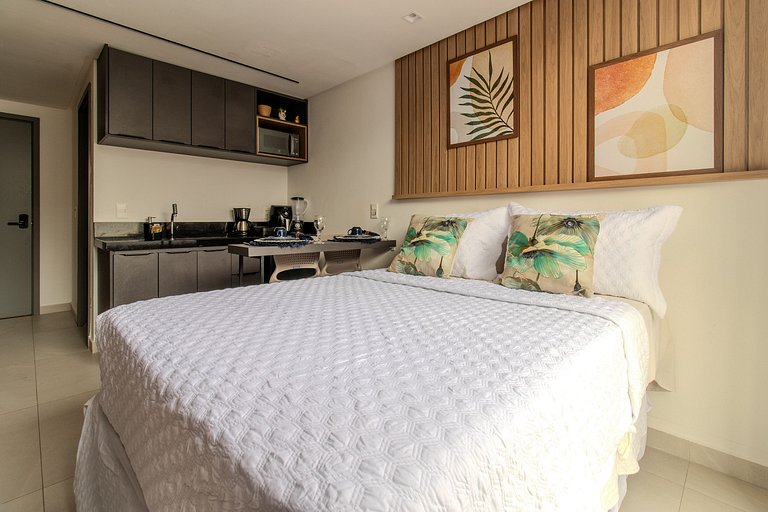 Flat pé na areia c/ vista lateral mar 409 Breeze