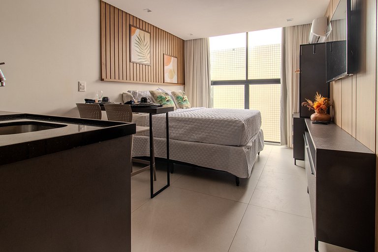 Flat pé na areia c/ vista lateral mar 409 Breeze