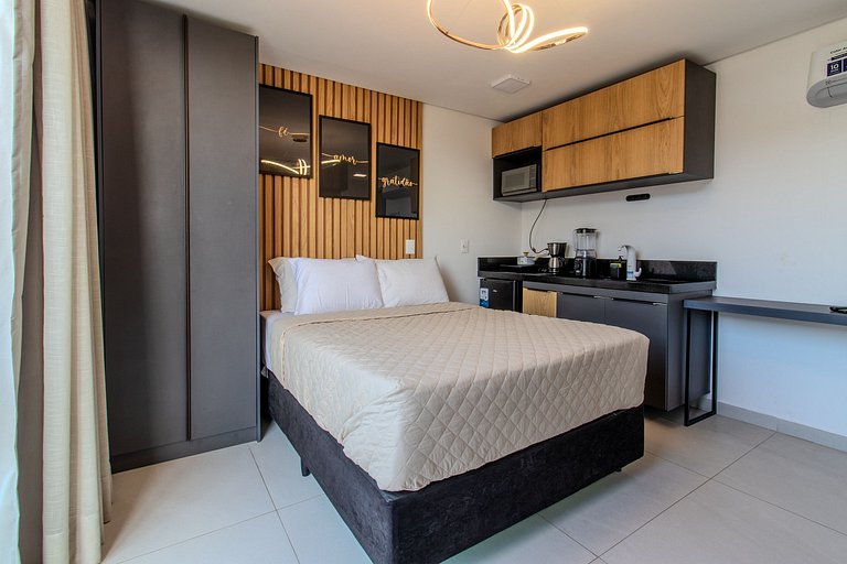 Flat c/ vista lateral mar pé na areia 503 Breeze