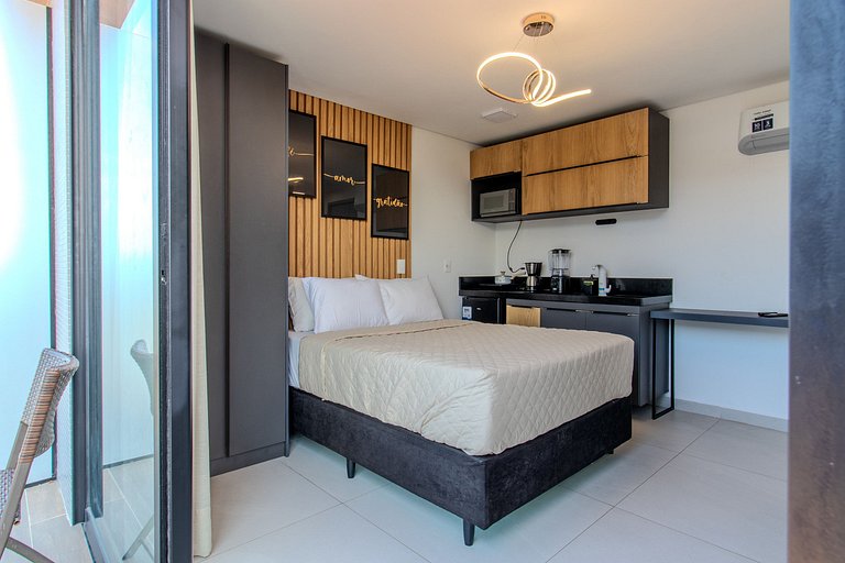 Flat c/ vista lateral mar pé na areia 503 Breeze