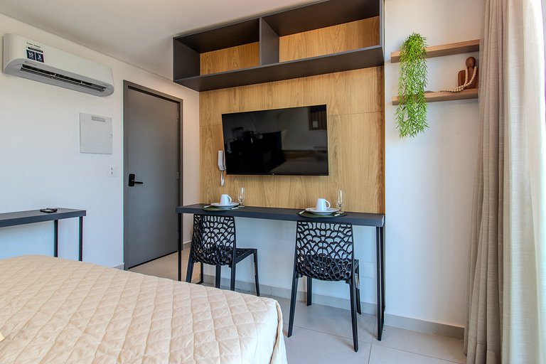 Flat c/ vista lateral mar pé na areia 503 Breeze